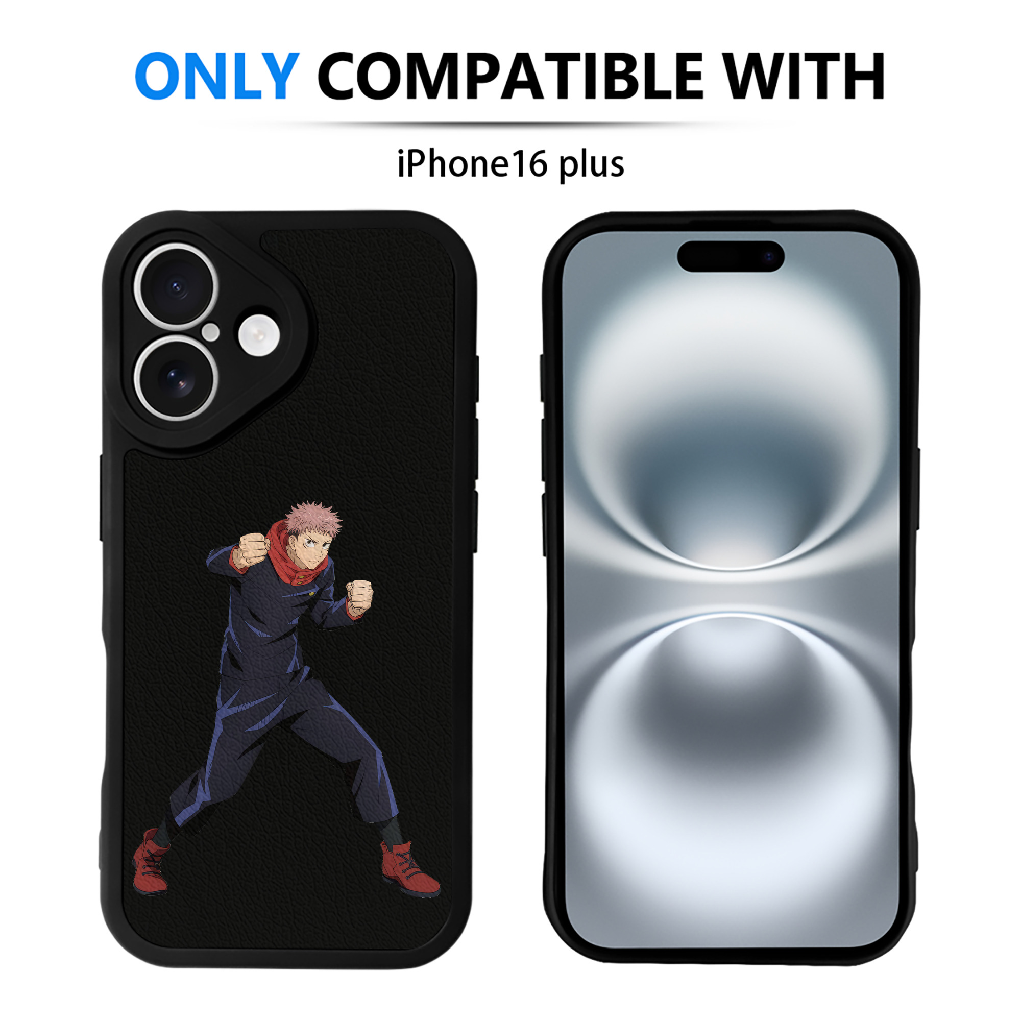 （画像用） 呪術廻戦 Jujutsu Kaisen 【iPhone 16シリーズ対応】シリコンスマホケース（レザー調） 材質：シリコン